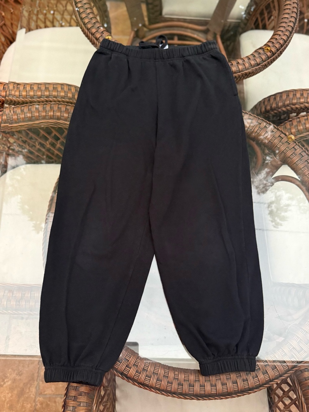Garage Black Elastic-Waist Sweatpants